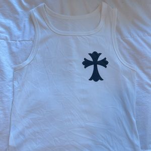 White Cross Tank Tee